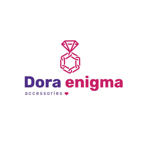 Ontwerpsjabloon van Logo van Accessoires Advertentie met ring met edelsteen in paars