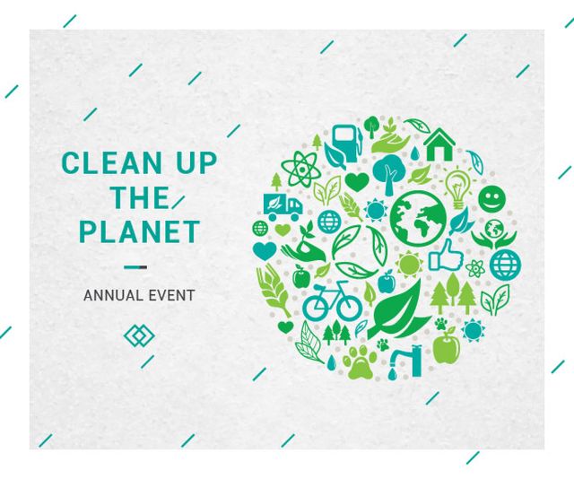 Ontwerpsjabloon van Medium Rectangle van Clean up the Planet Annual event
