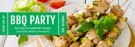 BBQ Party Grilled Chicken on Skewers Tumblr Design Template