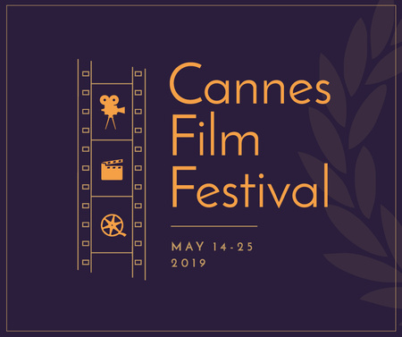 Template di design Cannes Film Festival filmstrip Facebook