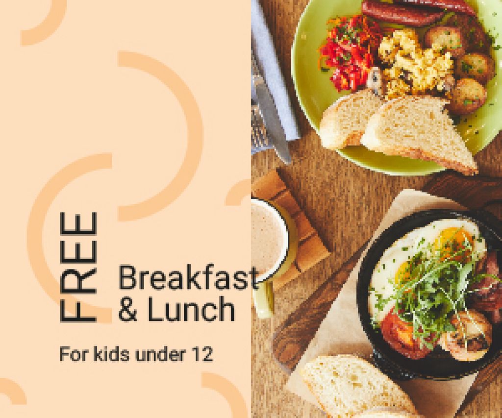 Restaurant Offer Delicious Breakfast Meal Medium Rectangle – шаблон для дизайну