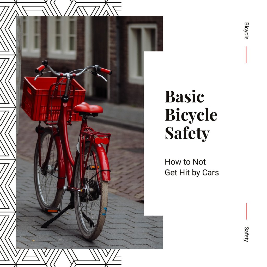 Red bicycle on street Instagram Design Template