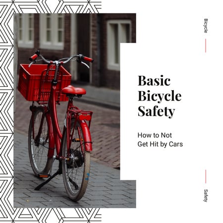 Red bicycle on street Instagram – шаблон для дизайну