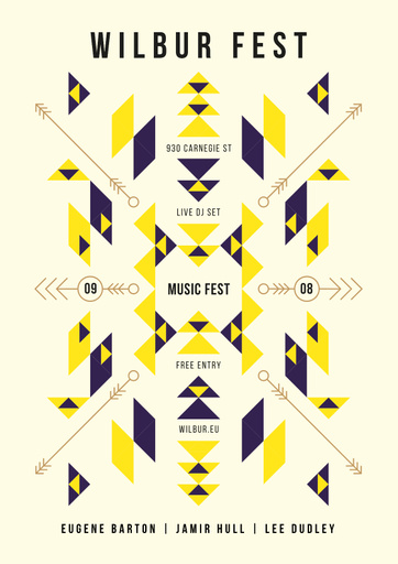 Music Fest Announcement With Geometric Ethnic Pattern 