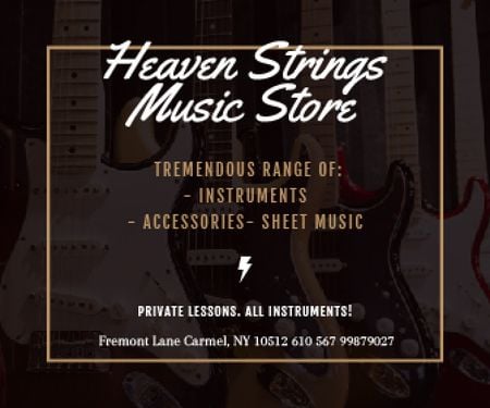 Plantilla de diseño de Heaven Strings Music Store Large Rectangle 