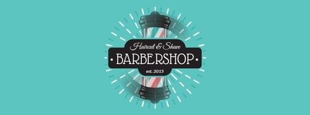 Szablon projektu Barbershop Ad with Striped Lamp Facebook Video cover