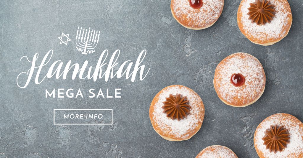 Happy Hanukkah greeting Facebook AD Design Template