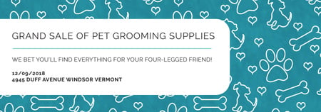 Pet Grooming Supplies Sale with animals icons Tumblr Design Template
