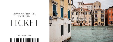 Ontwerpsjabloon van Ticket van Old Venice buildings