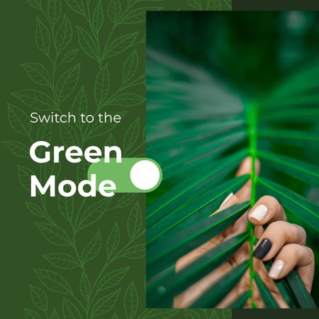 Designvorlage Female Hand with Palm Leaf für Instagram AD