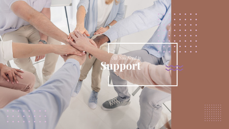 Teamwork Quote with People Stacking Hands Youtube Design Template