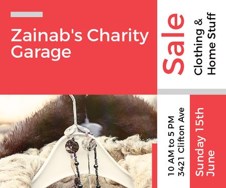 Charity Sale Announcement Clothes on Hangers Large Rectangle Πρότυπο σχεδίασης