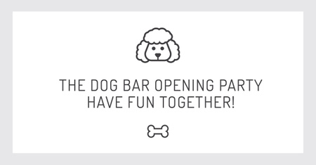 The dog bar Opening party with Puppy Icon Facebook AD – шаблон для дизайна