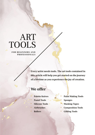 Art tools Offer with Watercolor stains Poster Tasarım Şablonu