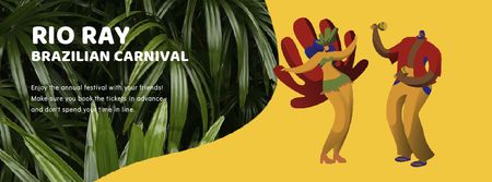 Designvorlage People dancing at Rio carnival für Facebook Video cover