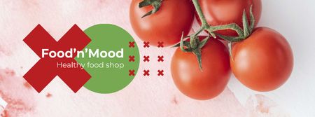 Ripe cherry tomatoes Facebook cover Design Template