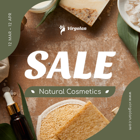 Ontwerpsjabloon van Instagram van Organic Cosmetics Sale Offer