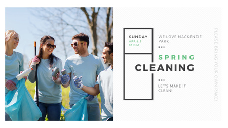 Platilla de diseño Ecological Event Volunteers Collecting Garbage FB event cover