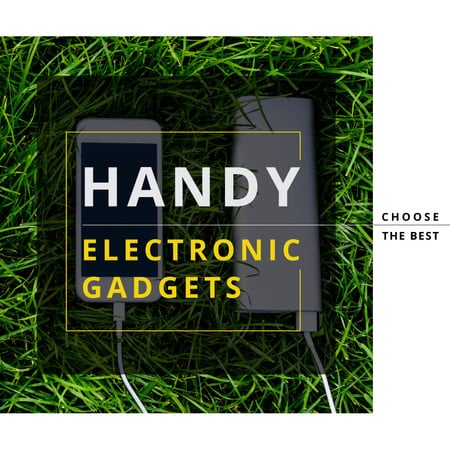 Electronic gadgets on the grass Instagram Tasarım Şablonu