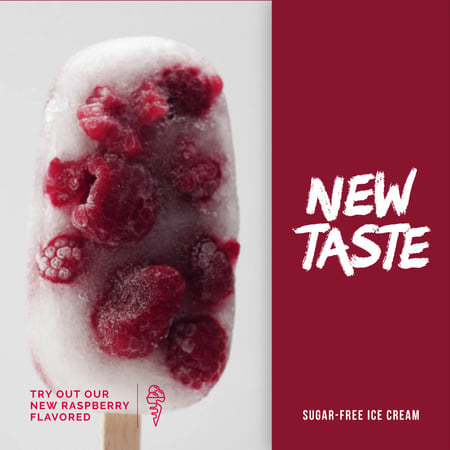 Popsicle with Raspberries Offer Animated Post Modelo de Design