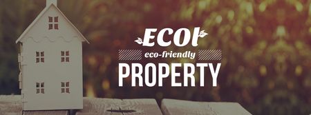 Eco friendly Building materials ad with House Model Facebook cover tervezősablon