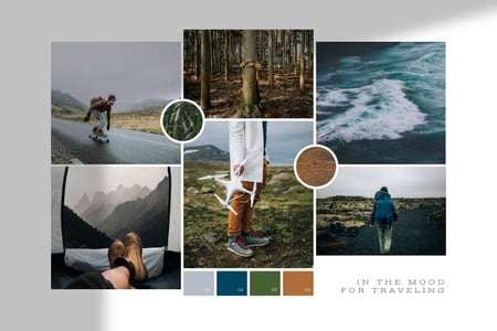 Trip to Nordic countries Mood Board Design Template