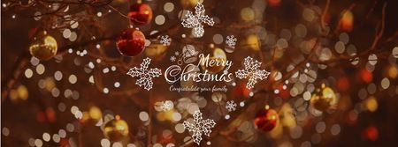 Modèle de visuel Shiny Christmas decorations - Facebook Video cover