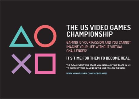 Video Games Championship Invitation Card Modelo de Design