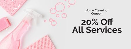 Cleaning Services offer with Pink Soap Couponデザインテンプレート