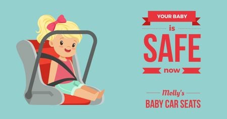 Plantilla de diseño de Child in Car Seat Facebook AD 