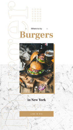 Burger and glass of beer Instagram Story Design Template