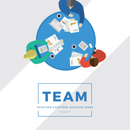Modèle de visuel Business people working together at table - Instagram