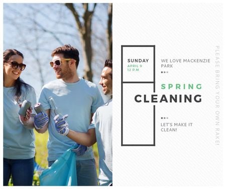 Spring Cleaning in Mackenzie park Large Rectangle Design Template