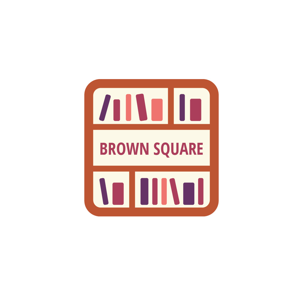 Bookstore Ad with Books on Shelves Logo Design Template