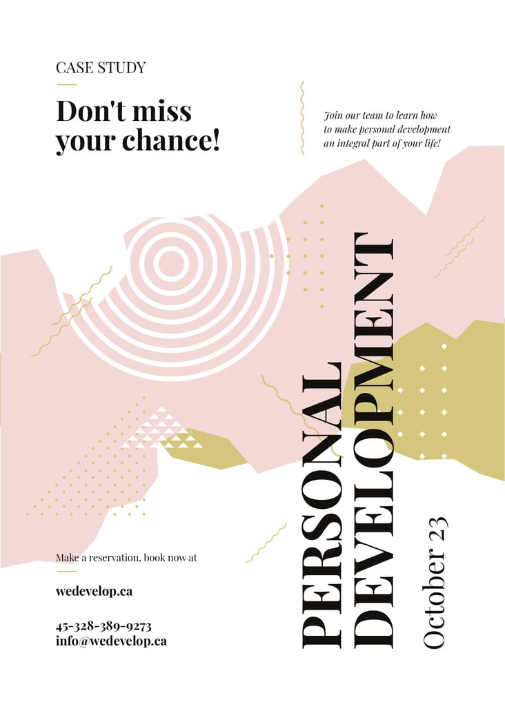 Business Event ad on geometric pattern Invitationデザインテンプレート