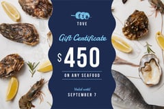 Restaurant Offer with Seafood and Fish