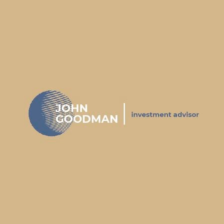 Investment Company Ad with Globe Icon in Blue Animated Logo Πρότυπο σχεδίασης