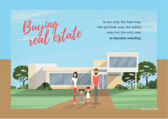 Real Estate Ad with Family in Front of Their House
