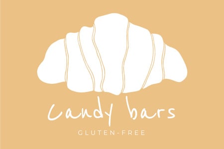 Candy Bar services promotion with Croissant Label – шаблон для дизайну
