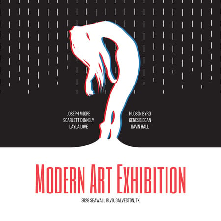 Platilla de diseño Modern Art Exhibition Announcement with Female Silhouette Instagram
