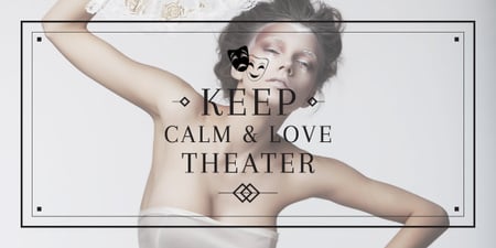 Theater Quote Woman Performing in White Image Design Template