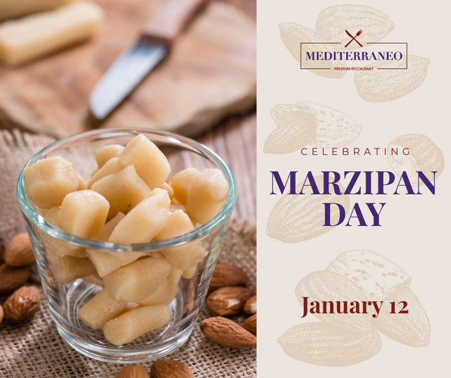 Designvorlage Marzipan confection day celebration für Facebook