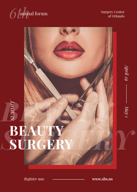 Beauty Surgery Clinic Invitationデザインテンプレート