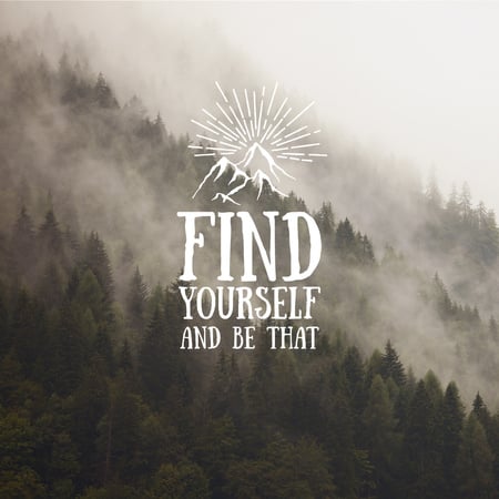 Inspiradora citação na floresta nevoenta vista Instagram AD Modelo de Design