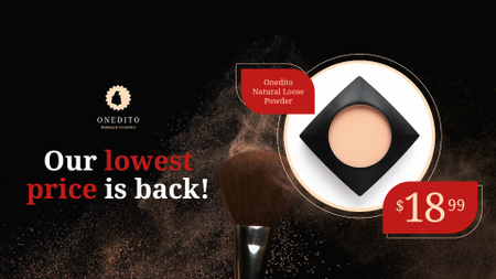 Cosmetics Sale Face Powder with Brush Full HD video Modelo de Design