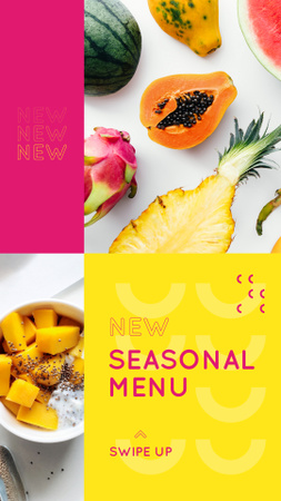 Fresh tropical Fruits menu Instagram Story Design Template