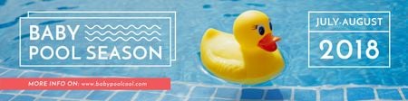 Rubber duck in swimming pool Twitter Design Template