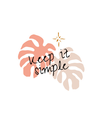 Inspirational Phrase with Palm Leaves T-Shirt Design Template