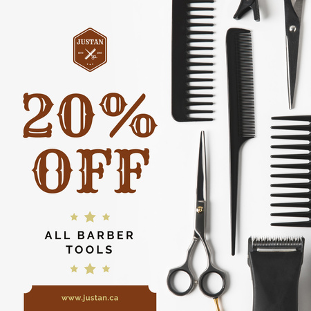 Platilla de diseño Barbershop Professional Tools Sale Instagram