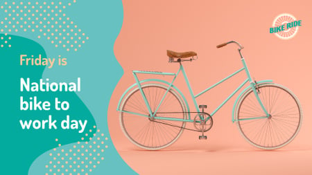 Bike to Work Day greeting modern city Bicycle FB event cover Design Template